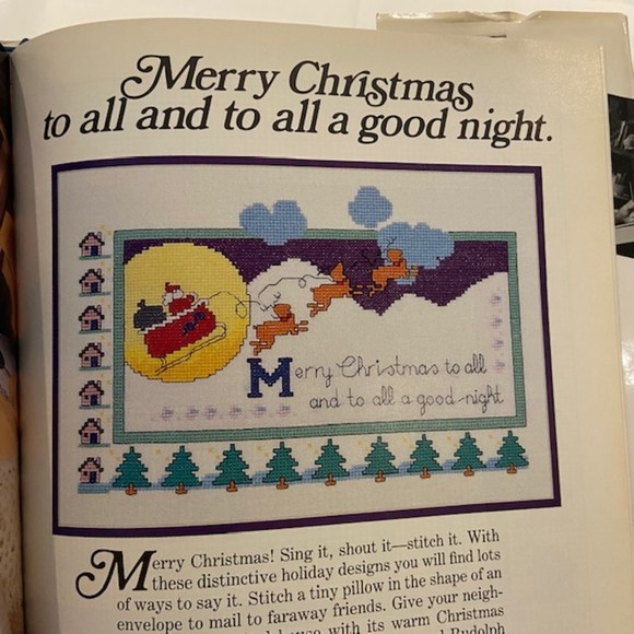 ALL THROUGH THE HOUSE Christmas in Cross Stitch Great Patterns Sewing Crafts - Picture 12 of 13